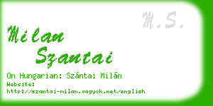 milan szantai business card